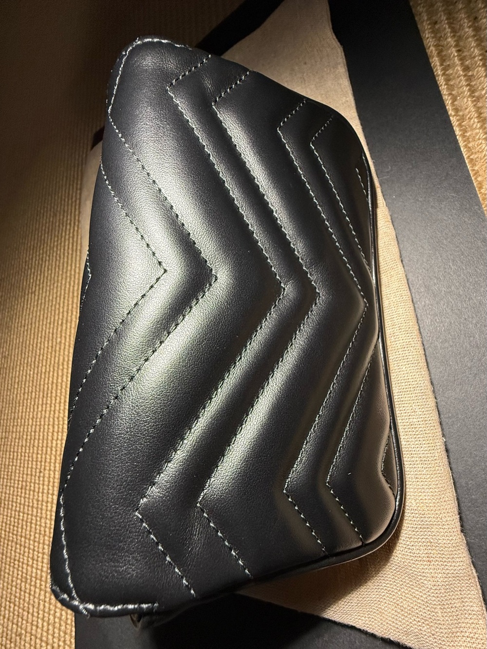 Gucci Black Matelasse Monochromr CG Marmont Belt Bag - Picture 4 of 8